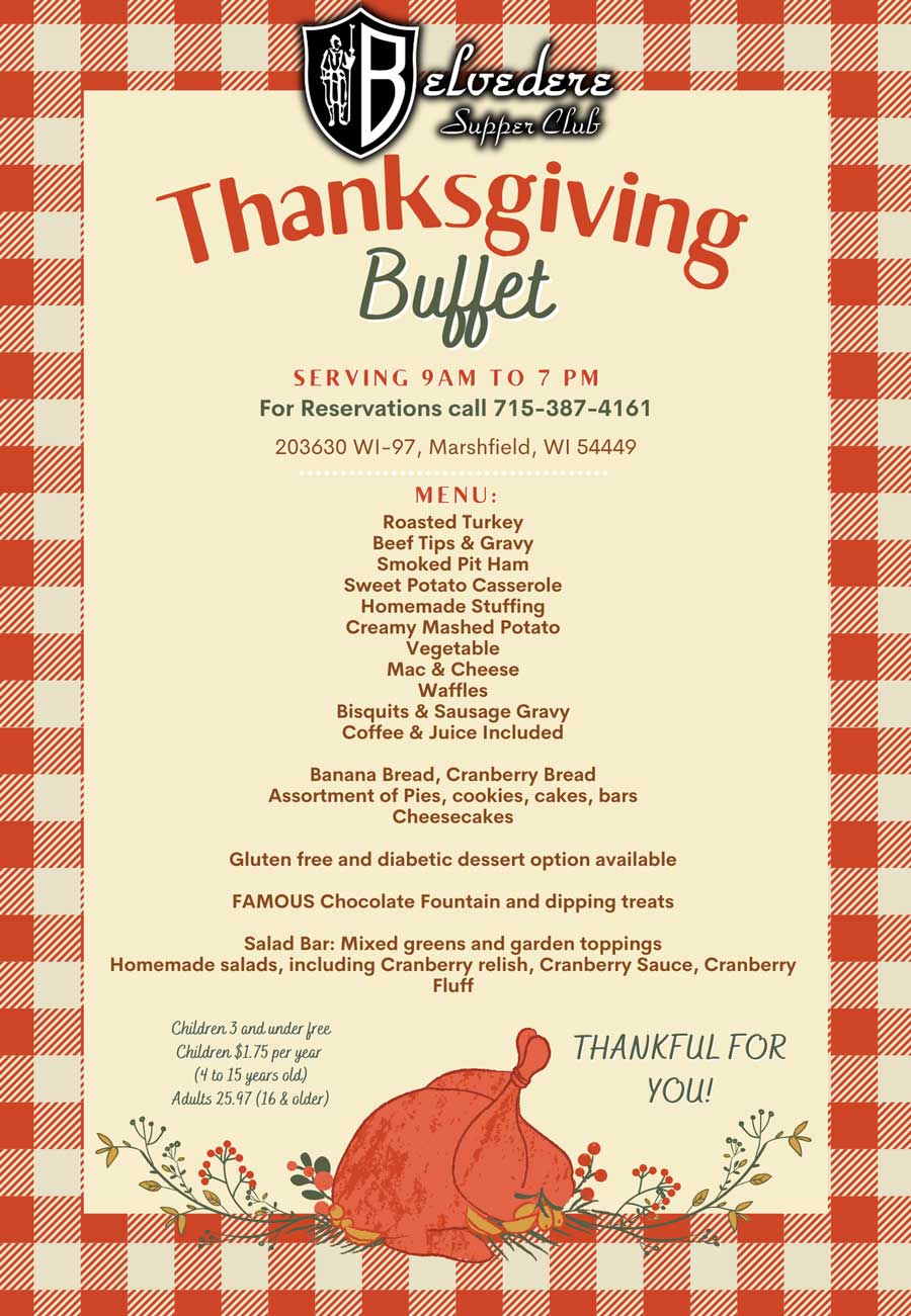 Belvedere Thanksgiving flyer 2024